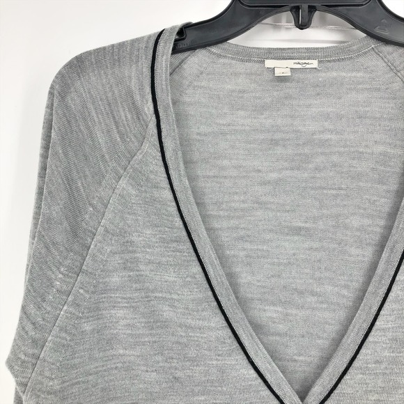 Halogen Womens Cardigan Small Gray Merino Wool Blend Button Front Knit Sweater - Picture 3 of 11